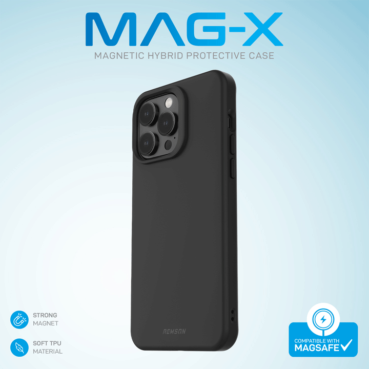 Remson Mag-X Magnetic Hybrid Protective Case for iPhone 14 Pro - Black