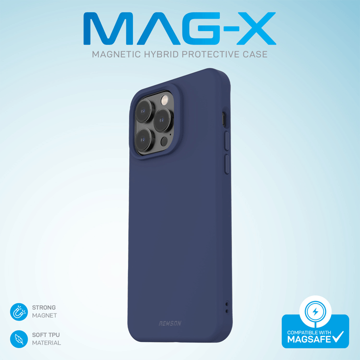 Remson Mag-X Magnetic Hybrid Protective Case for iPhone 14 Pro - Blue