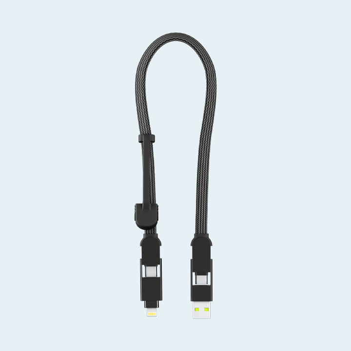 Rolling Square inCharge XL 6 in 1 Cable 100W 1ft/30cm – Urban Black