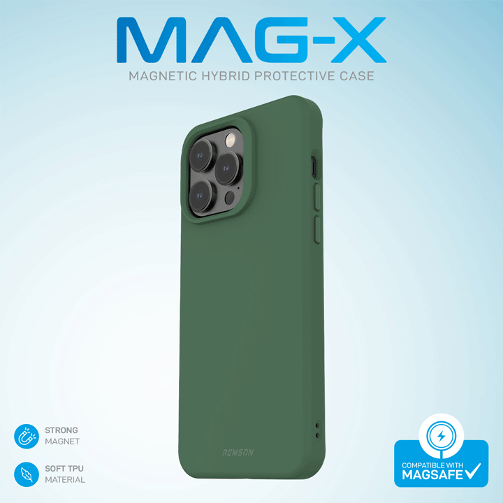 Remson Mag-X Magnetic Hybrid Protective Case for iPhone 14 Pro - Green