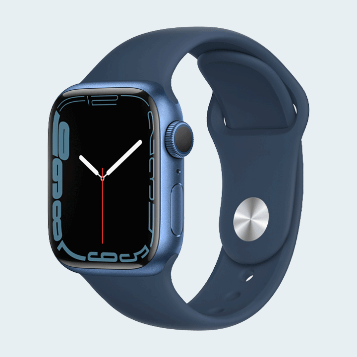 Apple Watch Series 7 MKN83 45mm GPS Blue Aluminum Case with Abyss Blue Sport Band