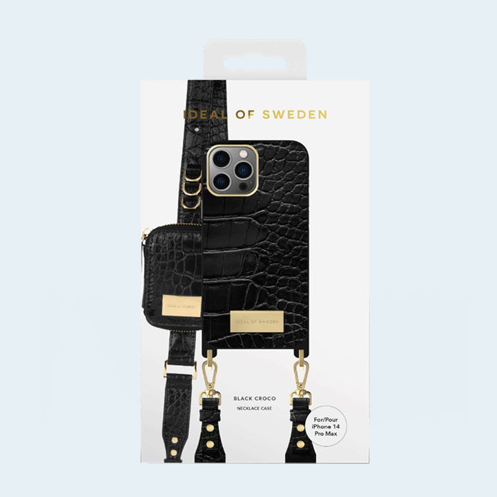 Ideal of Sweden Athena Necklase Case for iPhone 14 Pro Max - Black Croco