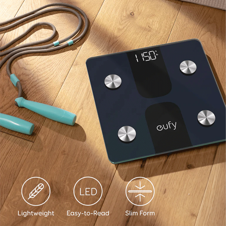 EUFY BY ANKER SMART SCALE C1 WITH BLUETOOTH 4.2 (T9146H11) - BLACK