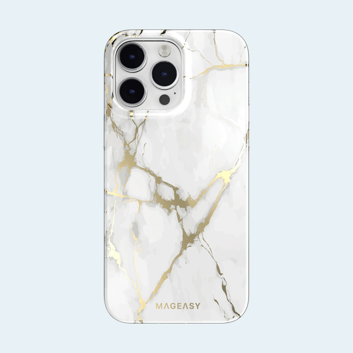 SwitchEasy MagEasy Marble with MagSafe Case for iPhone 14 Pro Max (MPH67P018CW22) - Champagne White