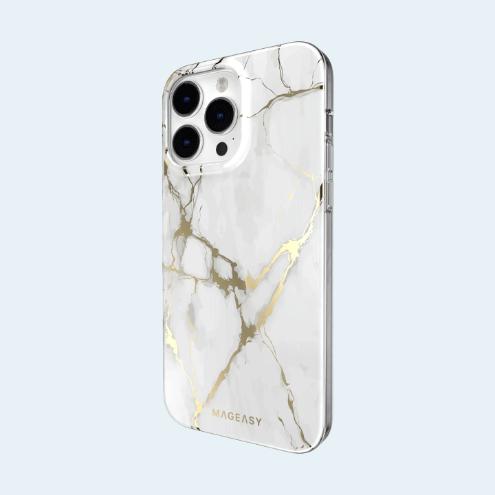 SwitchEasy MagEasy Marble with MagSafe Case for iPhone 14 Pro Max (MPH67P018CW22) - Champagne White